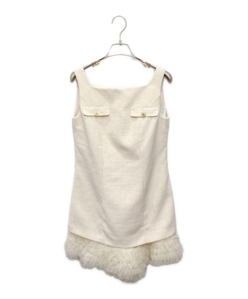 HER LIP TO（ハーリップトゥ）HER LIP TO (ハーリップトゥ) Roxanne Layered Tulle Mini Dress ベージュ サイズ:M 未使用品の古着・服飾アイテム