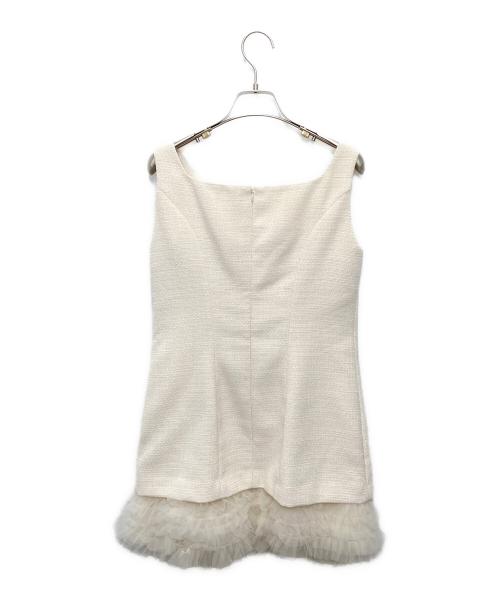 HER LIP TO（ハーリップトゥ）HER LIP TO (ハーリップトゥ) Roxanne Layered Tulle Mini Dress ベージュ サイズ:M 未使用品の古着・服飾アイテム
