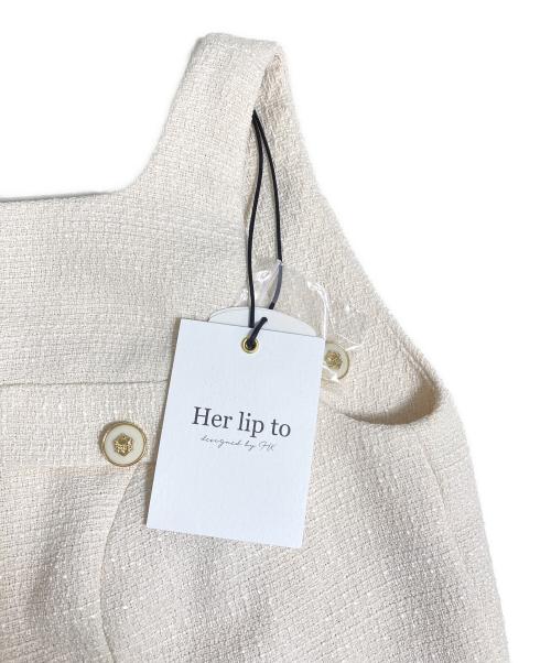 HER LIP TO（ハーリップトゥ）HER LIP TO (ハーリップトゥ) Roxanne Layered Tulle Mini Dress ベージュ サイズ:M 未使用品の古着・服飾アイテム