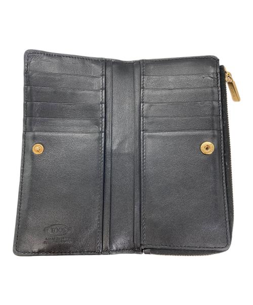 TOD'S（トッズ）TOD'S (トッズ) 長財布　Tタイムレス ブラックの古着・服飾アイテム