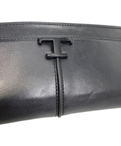 TOD'S（トッズ）TOD'S (トッズ) 長財布　Tタイムレス ブラックの古着・服飾アイテム