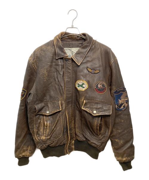 EXPRESSO（エクスプレッソ）EXPRESSO (エクスプレッソ) レザージャケット ブラウン サイズ:表記なしの古着・服飾アイテム