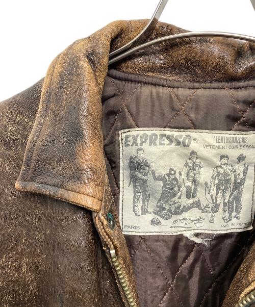 EXPRESSO（エクスプレッソ）EXPRESSO (エクスプレッソ) レザージャケット ブラウン サイズ:表記なしの古着・服飾アイテム