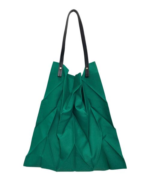 ISSEY MIYAKE（イッセイミヤケ）ISSEY MIYAKE (イッセイミヤケ) iittala (イッタラ) 折りたたみプリーツトートバッグ グリーンの古着・服飾アイテム
