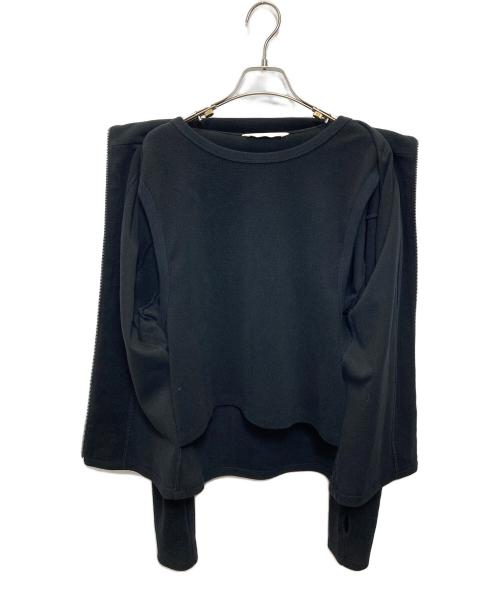 beautiful people（ビューティフルピープル）beautiful people (ビューティフルピープル) double-front ELS surf cotton cardigan ブラック サイズ:40の古着・服飾アイテム