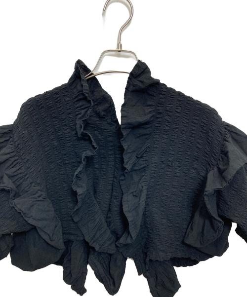 me ISSEY MIYAKE（ミーイッセイ ミヤケ）me ISSEY MIYAKE (ミーイッセイ ミヤケ) シワ加工カーディガン ブラック サイズ:表記なしの古着・服飾アイテム