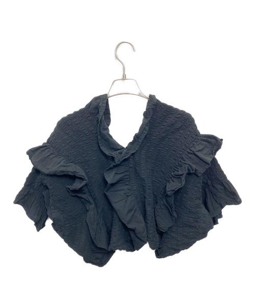 me ISSEY MIYAKE（ミーイッセイ ミヤケ）me ISSEY MIYAKE (ミーイッセイ ミヤケ) シワ加工カーディガン ブラック サイズ:表記なしの古着・服飾アイテム