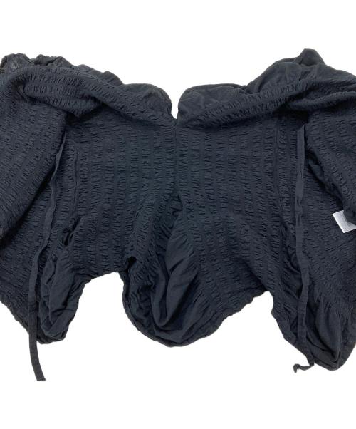 me ISSEY MIYAKE（ミーイッセイ ミヤケ）me ISSEY MIYAKE (ミーイッセイ ミヤケ) シワ加工カーディガン ブラック サイズ:表記なしの古着・服飾アイテム