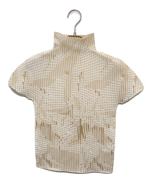 me ISSEY MIYAKE（ミーイッセイ ミヤケ）me ISSEY MIYAKE (ミーイッセイ ミヤケ) プリーツブラウス ベージュ サイズ:表記なしの古着・服飾アイテム