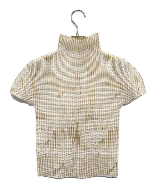 me ISSEY MIYAKE（ミーイッセイ ミヤケ）me ISSEY MIYAKE (ミーイッセイ ミヤケ) プリーツブラウス ベージュ サイズ:表記なしの古着・服飾アイテム