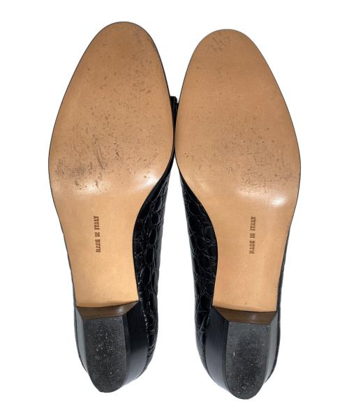 Salvatore Ferragamo（サルヴァトーレ フェラガモ）Salvatore Ferragamo (サルヴァトーレ フェラガモ) 型押しパンプス ブラック サイズ:5 1/2 Cの古着・服飾アイテム
