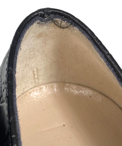 Salvatore Ferragamo（サルヴァトーレ フェラガモ）Salvatore Ferragamo (サルヴァトーレ フェラガモ) 型押しパンプス ブラック サイズ:5 1/2 Cの古着・服飾アイテム