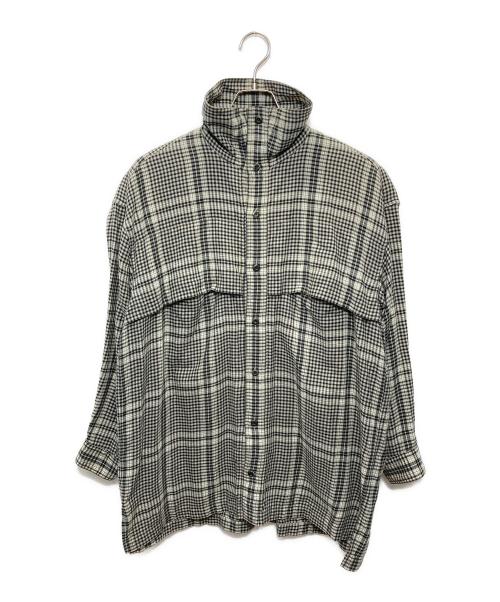 ISSEY MIYAKE（イッセイミヤケ）ISSEY MIYAKE (イッセイミヤケ) チェックシャツ グレー サイズ:Mの古着・服飾アイテム