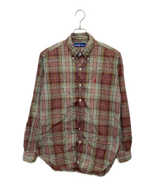 POLO RALPH LAUREN（ポロ・ラルフローレン）POLO RALPH LAUREN (ポロ・ラルフローレン) チェックシャツ オリーブ サイズ:15 1/2-34の古着・服飾アイテム