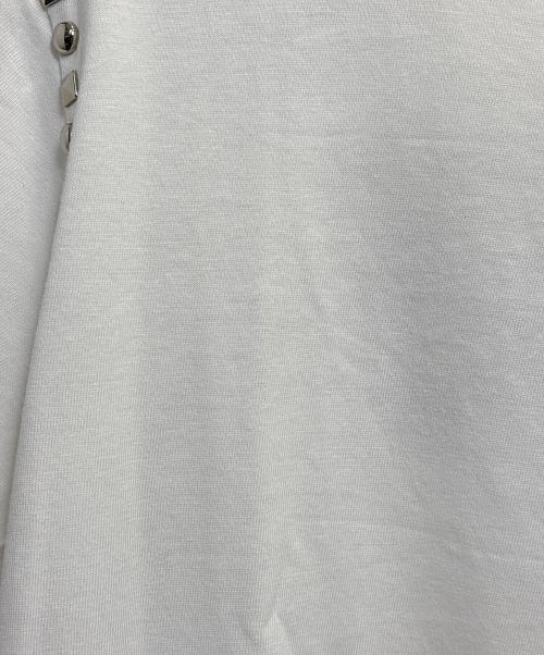 MIU MIU（ミュウミュウ）MIU MIU (ミュウミュウ) ビジュー装飾Tシャツ ホワイト サイズ:Sの古着・服飾アイテム