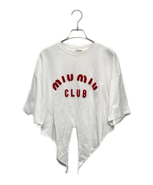 MIU MIU（ミュウミュウ）MIU MIU (ミュウミュウ) クロップドCLUBTシャツ ホワイト サイズ:Sの古着・服飾アイテム