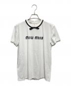 MIU MIUミュウミュウ）の古着「ロゴリボンTシャツ」｜ホワイト