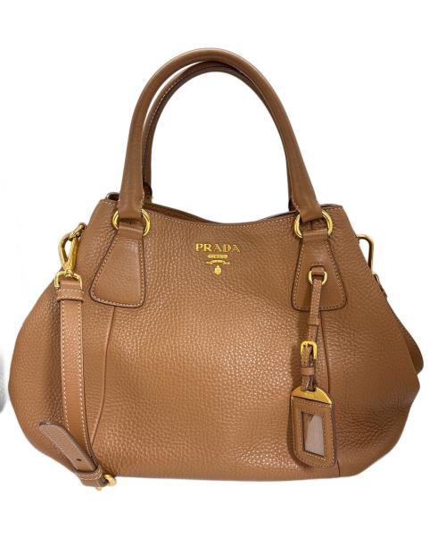 PRADA（プラダ）PRADA (プラダ) ヴィッテロダイノ2WAYバッグ ブラウンの古着・服飾アイテム