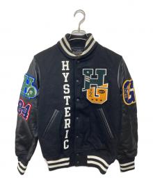 Hysteric Glamour（ヒステリックグラマー）の古着「HG OVERLAP LOGO ワッペンスタジャン」｜ブラック