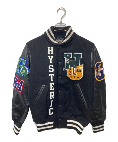 Hysteric Glamour（ヒステリックグラマー）Hysteric Glamour (ヒステリックグラマー) HG OVERLAP LOGO ワッペンスタジャン ブラック サイズ:S 未使用品の古着・服飾アイテム