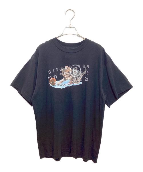 MM6 Maison Margiela（エムエムシックスメゾンマルジェラ）MM6 Maison Margiela (エムエムシックスメゾンマルジェラ) プリントTシャツ ブラック サイズ:Mの古着・服飾アイテム