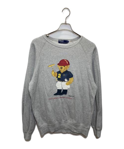 POLO RALPH LAUREN（ポロ・ラルフローレン）POLO RALPH LAUREN (ポロ・ラルフローレン) ポロベアラグランスウェット グレー サイズ:Lの古着・服飾アイテム