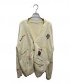 MAISON SPECIALメゾンスペシャル）の古着「Life Word Embroidery Knit Cardigan」｜ベージュ