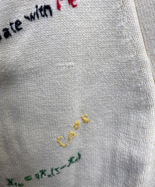 MAISON SPECIAL（メゾンスペシャル）MAISON SPECIAL (メゾンスペシャル) Life Word Embroidery Knit Cardigan ベージュ サイズ:FREEの古着・服飾アイテム