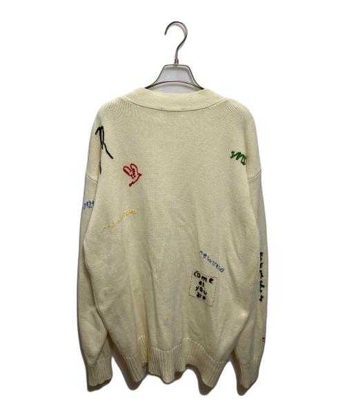 MAISON SPECIAL（メゾンスペシャル）MAISON SPECIAL (メゾンスペシャル) Life Word Embroidery Knit Cardigan ベージュ サイズ:FREEの古着・服飾アイテム