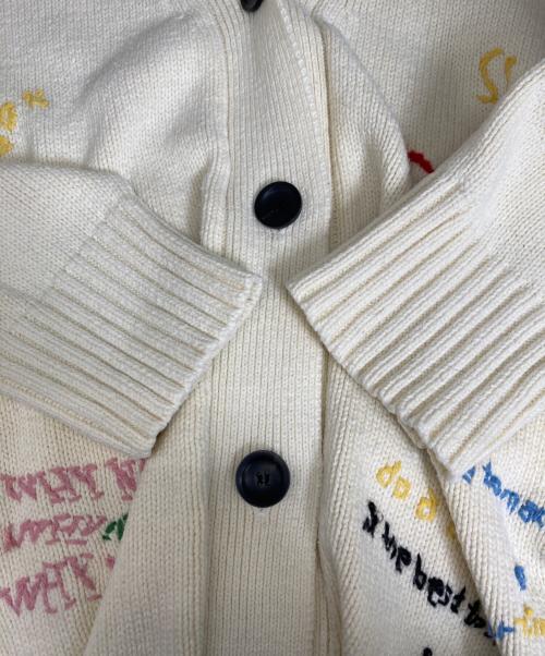 MAISON SPECIAL（メゾンスペシャル）MAISON SPECIAL (メゾンスペシャル) Life Word Embroidery Knit Cardigan ベージュ サイズ:FREEの古着・服飾アイテム