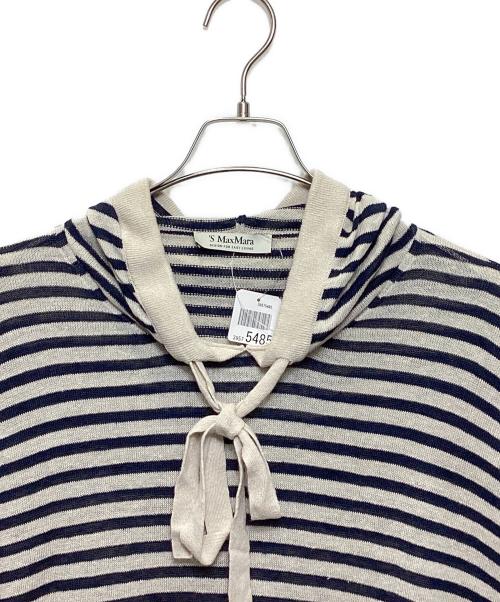 'S Max Mara（エスマックスマーラ）'S Max Mara (エスマックスマーラ) リネンボーダーニットパーカー ベージュ サイズ:S 未使用品の古着・服飾アイテム