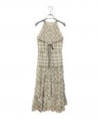 M ME EMEエムミーエメ）の古着「Halter check slit long onepiece」｜アイボリー