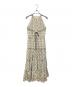 m me eme（エムミーエメ）の古着「Halter check slit long onepiece」｜アイボリー