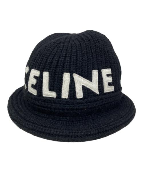 CELINE（セリーヌ）CELINE (セリーヌ) カシミヤロゴバケットハット ブラック サイズ:TUの古着・服飾アイテム