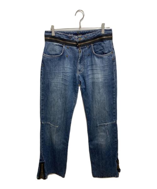 DOLCE & GABBANA（ドルチェ＆ガッバーナ）DOLCE & GABBANA (ドルチェ＆ガッバーナ) ジップデザインデニムパンツ インディゴ サイズ:32　34の古着・服飾アイテム