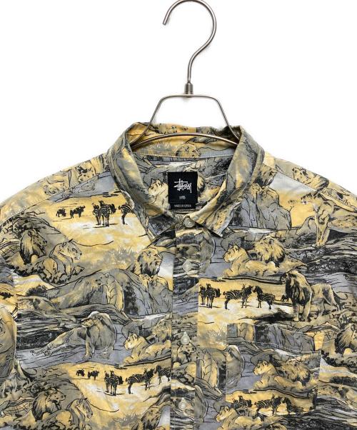 stussy（ステューシー）stussy (ステューシー) 総柄シャツ ベージュ サイズ:Sの古着・服飾アイテム