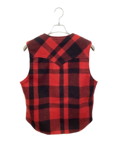 SCHOTT BROS.（ショットブロス）SCHOTT BROS. (ショットブロス) バッファローチェック ボアベスト レッド サイズ:Mの古着・服飾アイテム