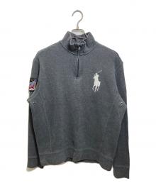 POLO RALPH LAUREN（ポロ・ラルフローレン）の古着「ビッグポニーハーフジップニット」｜グレー