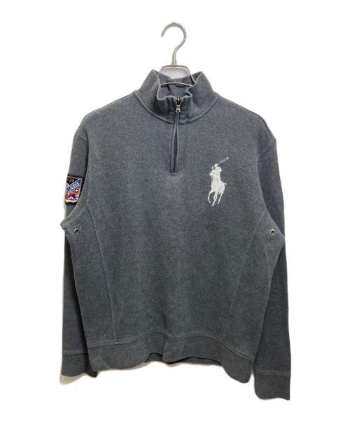 POLO RALPH LAUREN（ポロ・ラルフローレン）POLO RALPH LAUREN (ポロ・ラルフローレン) ビッグポニーハーフジップニット グレー サイズ:Mの古着・服飾アイテム