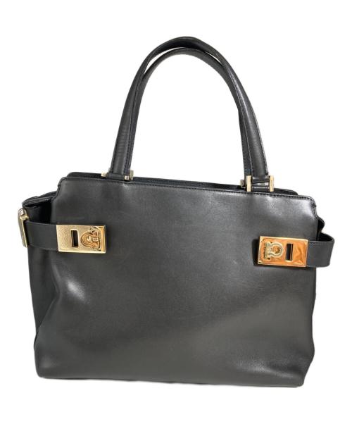 Salvatore Ferragamo（サルヴァトーレ フェラガモ）Salvatore Ferragamo (サルヴァトーレ フェラガモ) ガンチーニハンドバッグ ブラックの古着・服飾アイテム