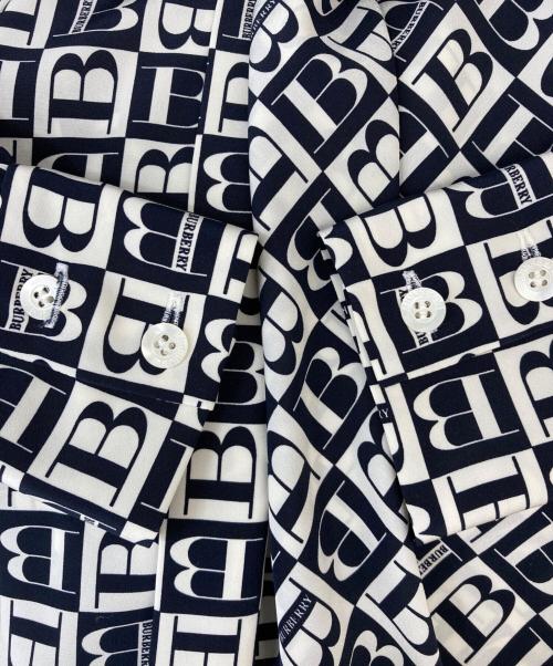 BURBERRY LONDON（バーバリーロンドン）BURBERRY LONDON (バーバリーロンドン) ボウタイブラウス ブラック×ホワイト サイズ:Sの古着・服飾アイテム