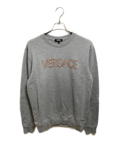 VERSACE（ヴェルサーチ）VERSACE (ヴェルサーチ) ロゴスウェット グレー サイズ:Mの古着・服飾アイテム