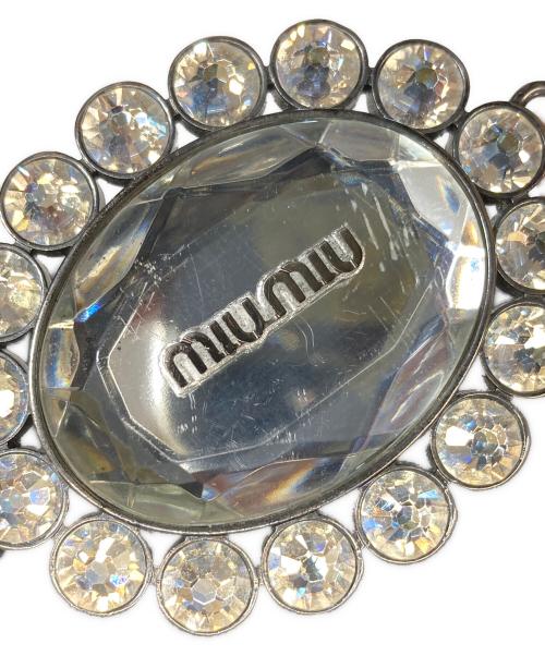 MIU MIU（ミュウミュウ）MIU MIU (ミュウミュウ) ナッパクリスタルショルダーバック ブラックの古着・服飾アイテム