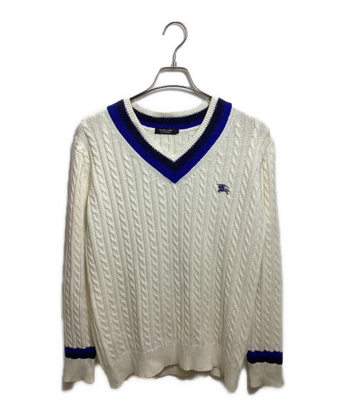 BURBERRY BLACK LABEL（バーバリーブラックレーベル）BURBERRY BLACK LABEL (バーバリーブラックレーベル) Vネックニット ホワイト サイズ:2の古着・服飾アイテム