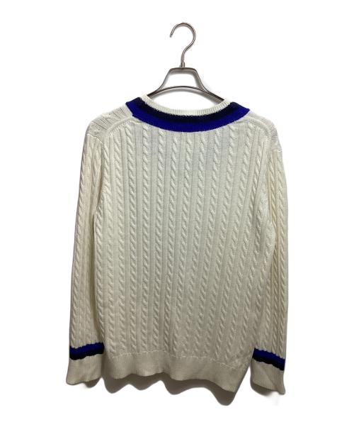 BURBERRY BLACK LABEL（バーバリーブラックレーベル）BURBERRY BLACK LABEL (バーバリーブラックレーベル) Vネックニット ホワイト サイズ:2の古着・服飾アイテム
