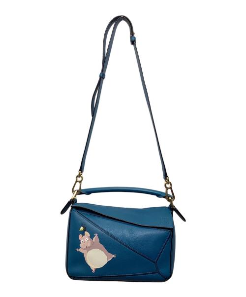 LOEWE（ロエベ）LOEWE (ロエベ) スタジオジブリ (スタジオジブリ) 坊ネズミ パズルバッグ スモール 2WAYバッグ　 ブルーの古着・服飾アイテム