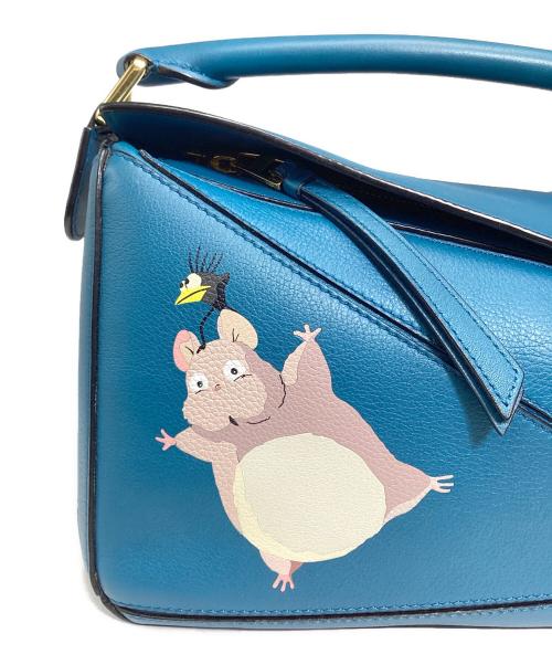 LOEWE（ロエベ）LOEWE (ロエベ) スタジオジブリ (スタジオジブリ) 坊ネズミ パズルバッグ スモール 2WAYバッグ　 ブルーの古着・服飾アイテム