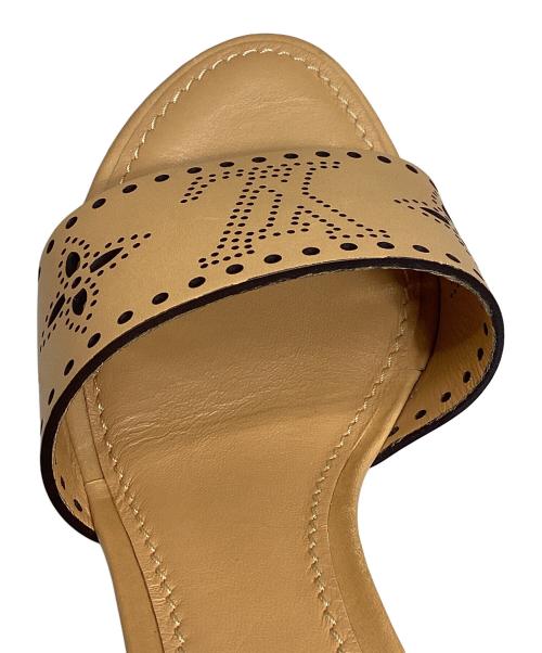 LOUIS VUITTON（ルイ ヴィトン）LOUIS VUITTON (ルイ ヴィトン) ヒールサンダル　ホライゾン・ライン ブラウン サイズ:36 1/2の古着・服飾アイテム