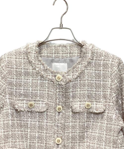 HER LIP TO（ハーリップトゥ）HER LIP TO (ハーリップトゥ) Grace Tweed Jacket ピンク サイズ:Mの古着・服飾アイテム