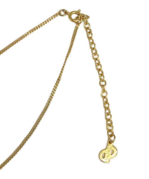 Christian Dior（クリスチャン ディオール）Christian Dior (クリスチャン ディオール) CDロゴラインストーンネックレス ゴールドの古着・服飾アイテム